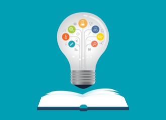 Wall Mural - flat design for business learning and education concept
