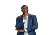 © DenisProduction.com - Thoughtful businessman on white background. Young entrepreneur  thinking about business holding hand under chin.