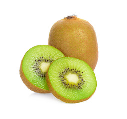 Wall Mural - kiwi fruits isolated on white background.