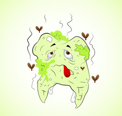 Decayed Tooth sad- Clip-art vector illustration