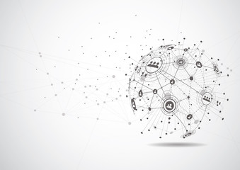 Global network connection. World map point and line composition concept of global business. Vector Illustration