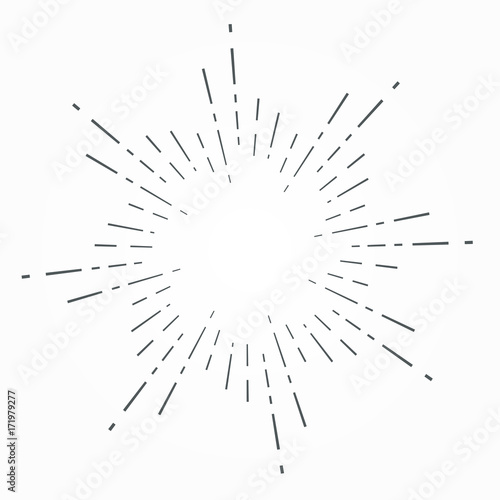 Vintage hand drawn sunburst vector illustration