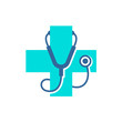 © kilroy79 - Medical care cross logo with stethoscope equipment