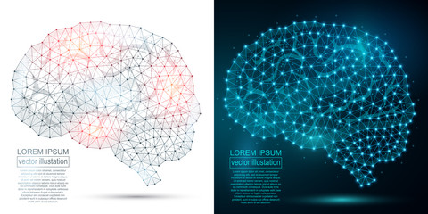 Polygonal DNA abstract image. Low poly wireframe