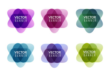 Wall Mural - Set of colorful round abstract banners overlay shape. Graphic banners design. Label graphic fun tag concept