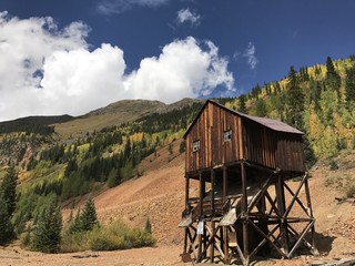 beautiful old mountain mine in the fall