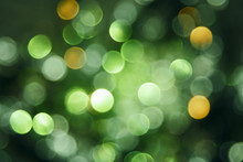 Sparkling Green Lights Background, Celebration Or Christmas Texture