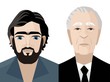 face cartoon portraits of great argentine writers