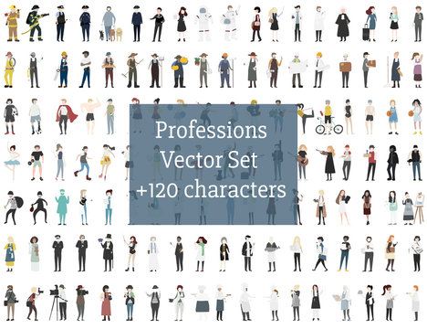 vector set of illustrated people