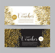 Gift Voucher Template Promotion Sale discount, Gold background, vector illustration