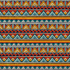 Wall Mural - tribal seamless pattern. african print. colorful abstract background. hand drawn vector illustration
