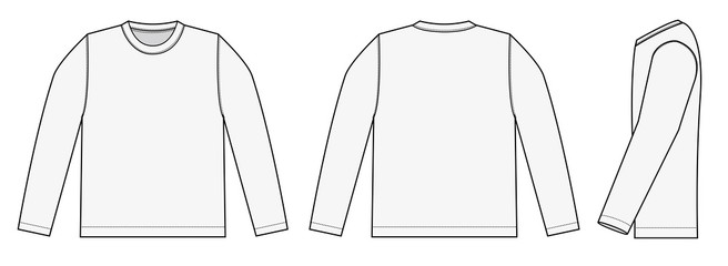 longsleeve t-shirt illustration (white / side)