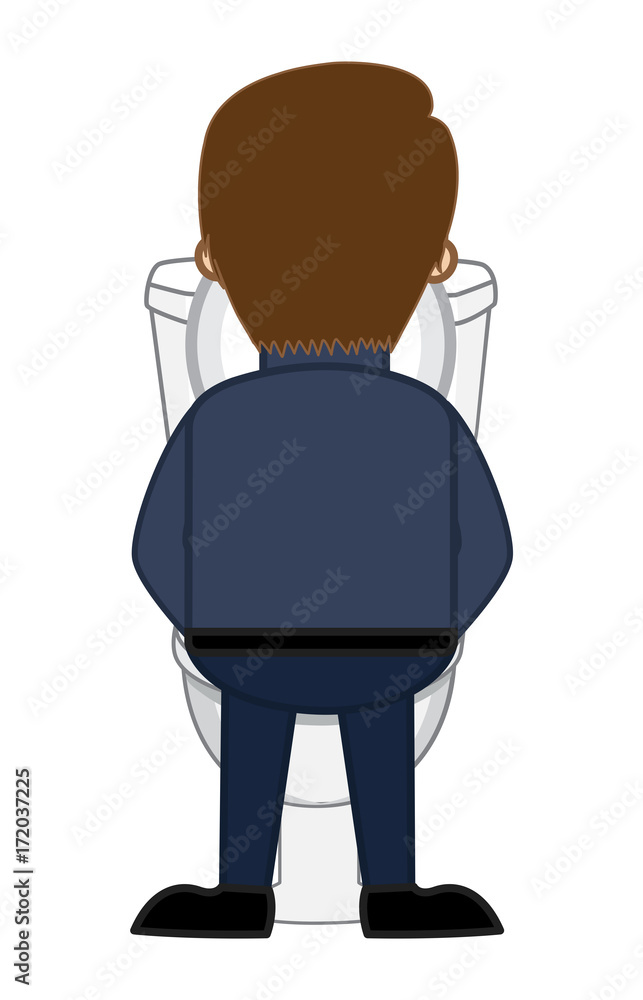 Cartoon Man Pissing in Toilet - clip-art vector illustration Stock ...