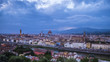 Panoramic view over the city of Florence from Michelangelo Square called Piazzale Michelangelo