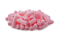 Pile Of Pink Packing Foam Peanuts