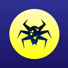 toxic spider icon halloween concept. Silhouette flat symbol