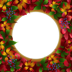 Wall Mural - frame of yellow and red leaves