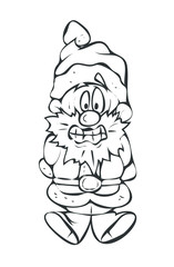 Wall Mural - Scared Cartoon chilling Santa Vector Drawing