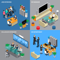 Canvas Print - Recruitment Hiring HR Management Isometric People