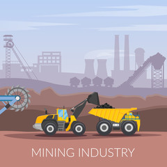 Canvas Print - Mining Industry Flat Composition