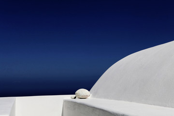 santorini white house and blue sky