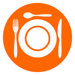 restaurant plate orange icon