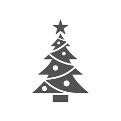 Isolated christmas tree icon with star