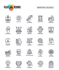 Wall Mural - flat line icons design-marketing and business
