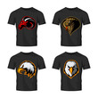 © pro - Furious cobra, eagle and ram sport vector logo concept set isolated on white background. Street wear mascot team badge design. Premium quality wild animal emblem t-shirt tee print illustration.