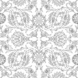 © cosveta - Arabesque vintage decor floral ornate pattern for design template vector. Oriental motif. Doodle outline flowers decoration print. Ornamental illustration invitation, greeting card, wedding, wrapping