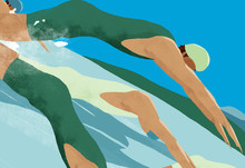 Illustration Of Triathlon Swimmers
