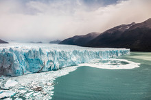 View Of Lake Argentino And Perito Moreno Glacier And Mountains In Los Glaciares National Park, Patagonia, Chile