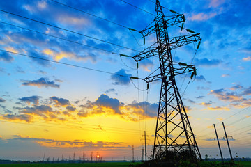 Power lines landscape