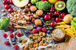 Leinwandbild Motiv Selection of healthy rich fiber sources vegan food for cooking