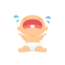 Baby Crying Vector Isolated Illustration