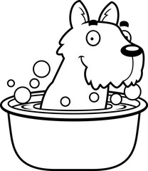 Sticker - Cartoon Scottie Bath