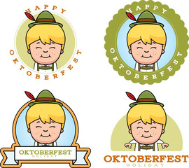 Wall Mural - Cartoon Oktoberfest Boy Graphic