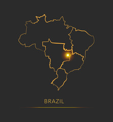golden region map, brazil vector background