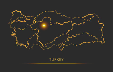 golden region map, turkey vector background