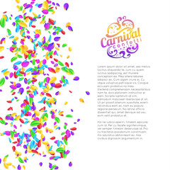 Colorful carnival confetti background