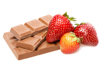 Wall Mural - Strawberries and chocolate bar