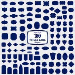set of more than 100 label shapes