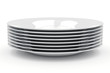 A stack of plates on a white background