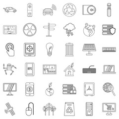 Canvas Print - Analysis icons set, outline style