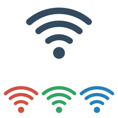Wall Mural - wifi icon set- simple flat design isolated on white background, vector