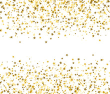 Golden Stars With Blank Space In The Center, Brilliant Shine.