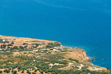 Wall Mural - Beautiful greek seascape at sunny day. Place of north Crete, east of Agios Nikolaos