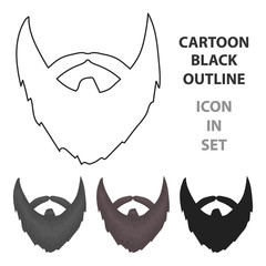 Wall Mural - Man's beard icon in cartoon style isolated on white background. Beard symbol stock vector illustration.