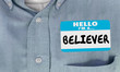 Believer Name Tag Shirt Faith Religion God 3d Illustration