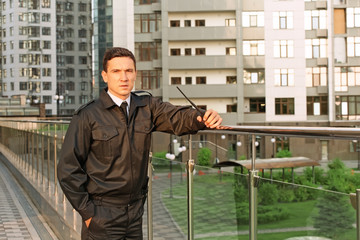 Wall Mural - Male security guard, outdoors